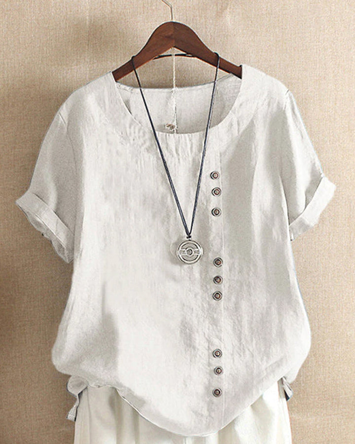 Kelly | Einfarbige Kurzarmbluse mit Rundhalsausschnitt Kraus Modehaus Women Top