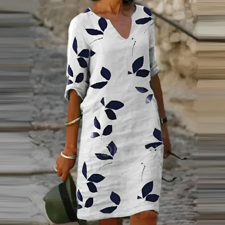 Mavis | Elegantes Sommerkleid mit Blattmuster für Damen Kraus Modehaus Women Dress